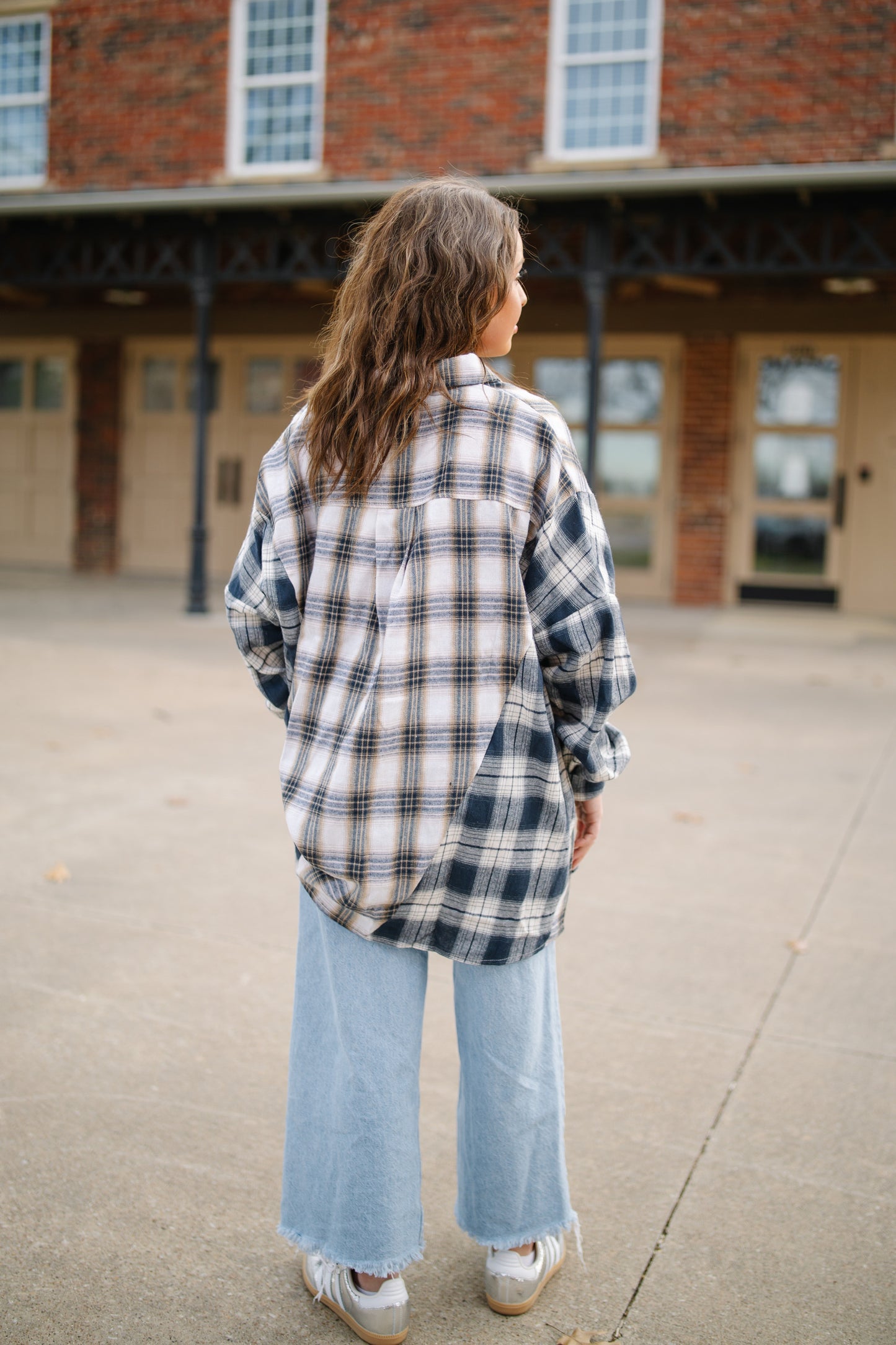 Oversized Plaid Button Down Shirt