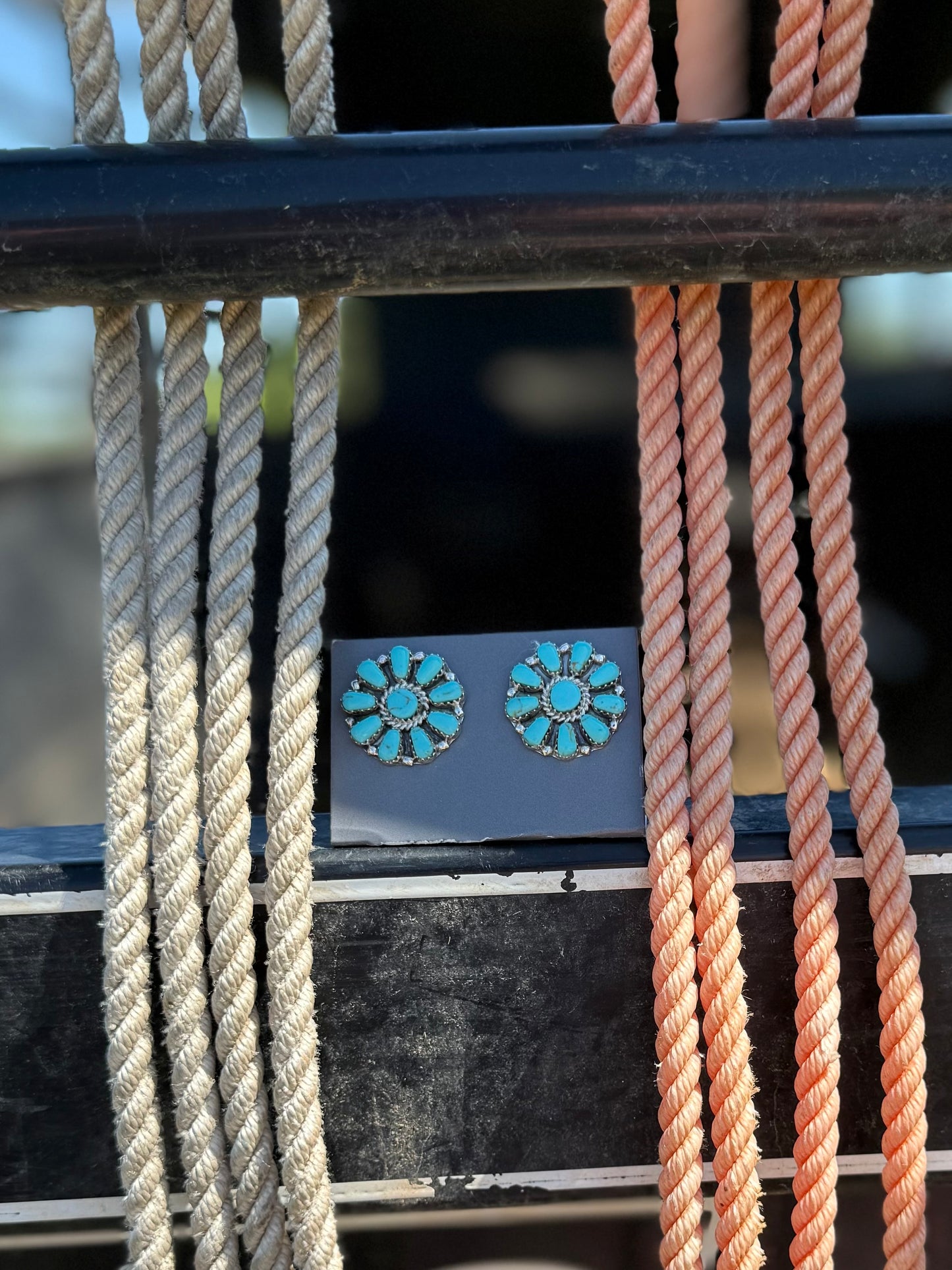 Turquoise cluster earring