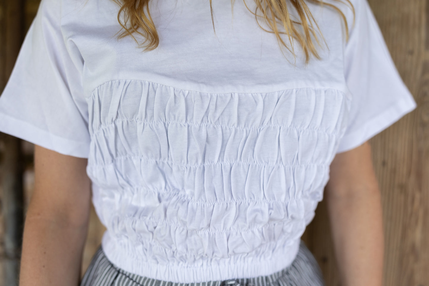 Smocked Cropped Top