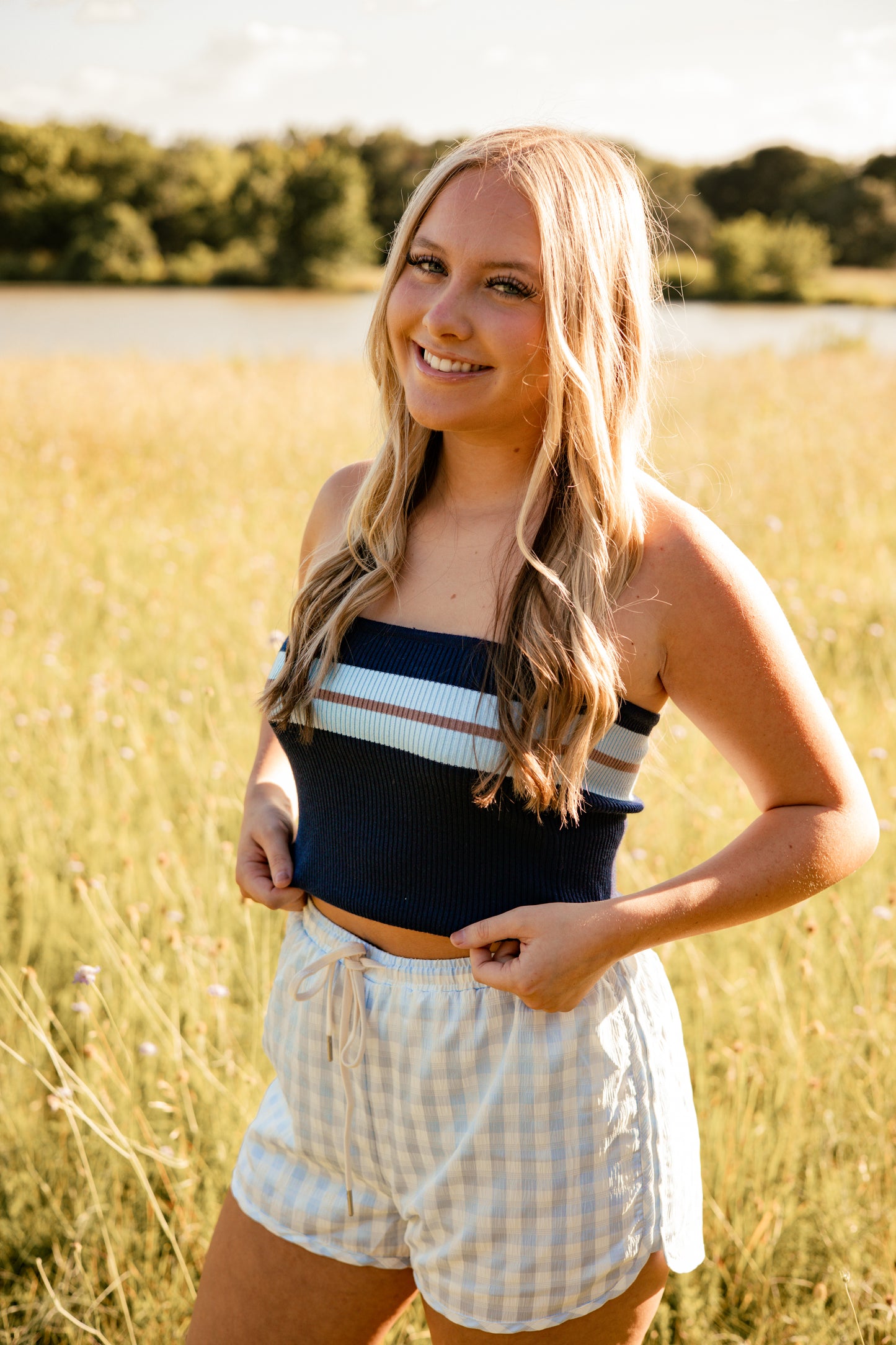 Stripe Knit Tube Top