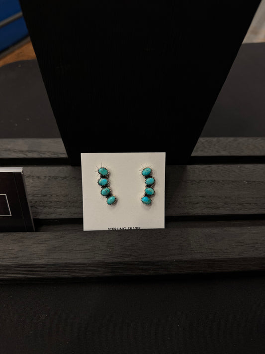 4 stone turquoise earrings