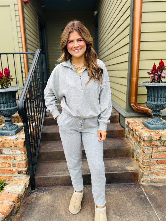 Grey Quarter Zip