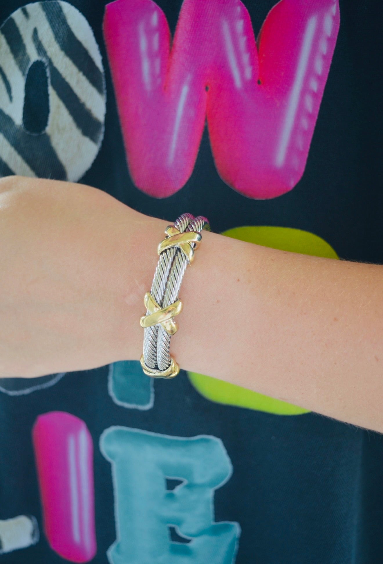 Silver & Gold Double Band Cuff