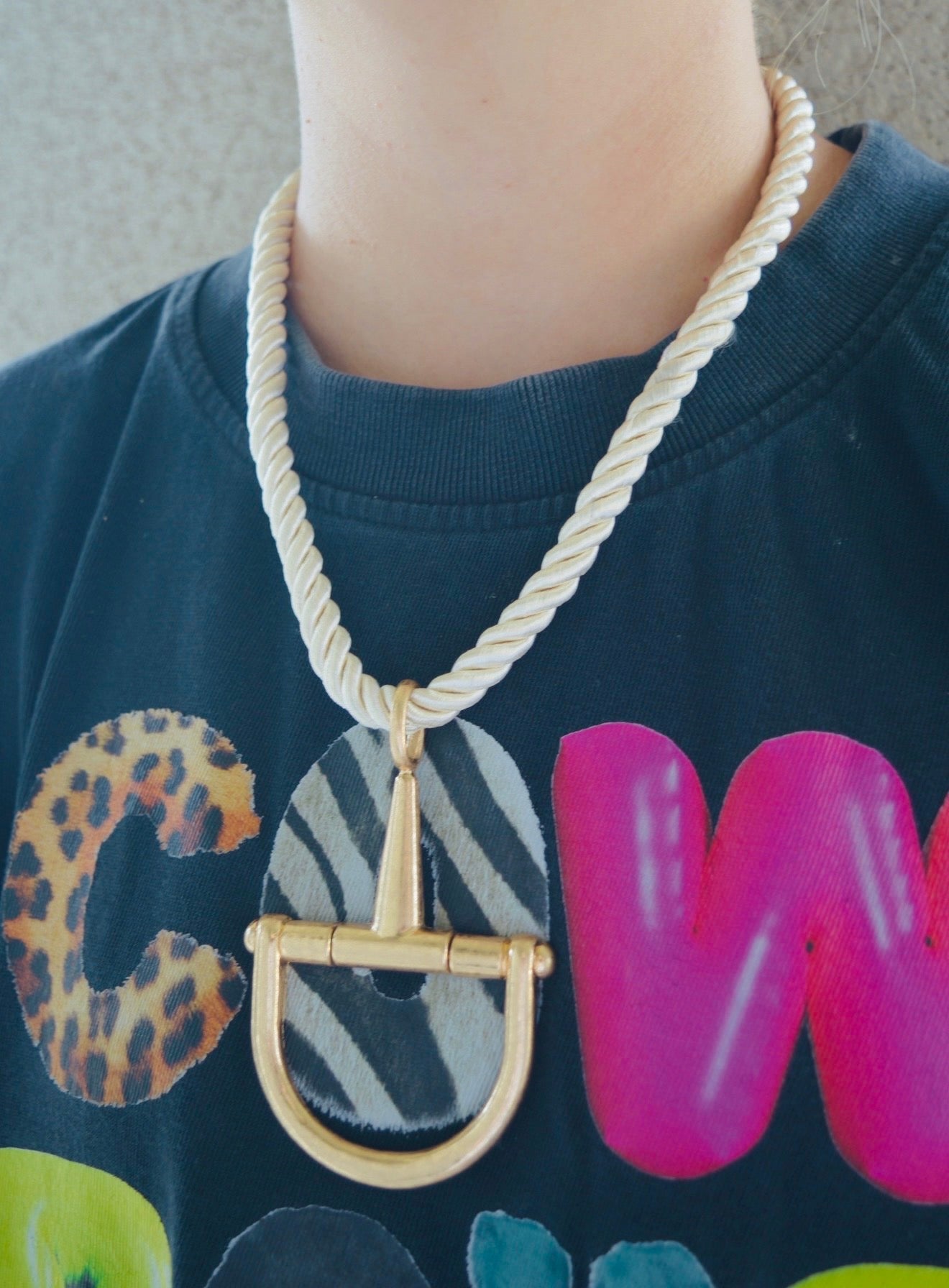 Gold Hore Bit Rope Necklace