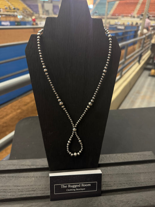 23inch graduated sterling silver hoop necklace