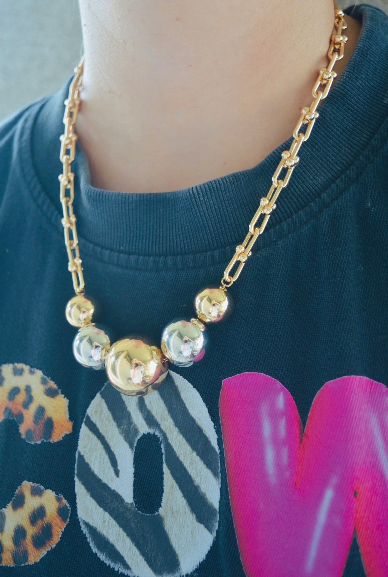 Chunky Gold & Silver Necklace