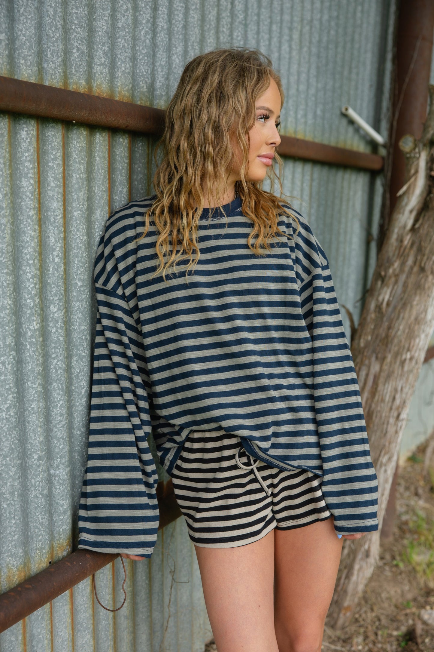 Stripped Over Sized Set