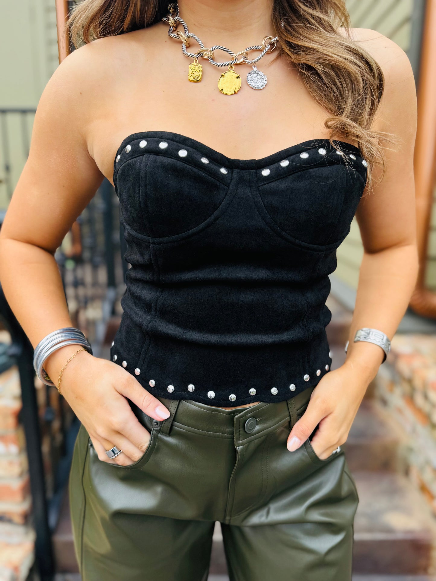 Black Stud Tube Top