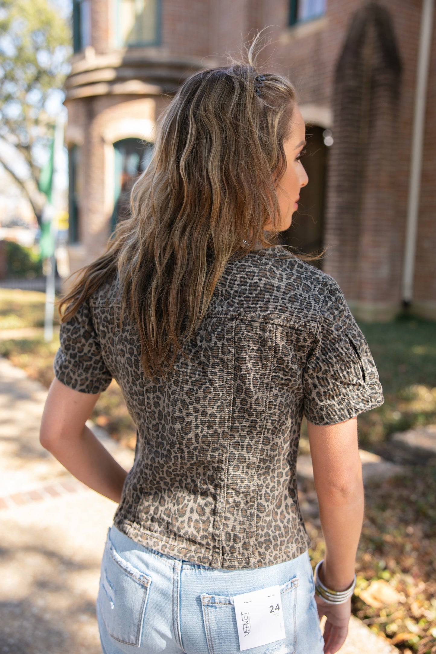 Leopard Denim Top