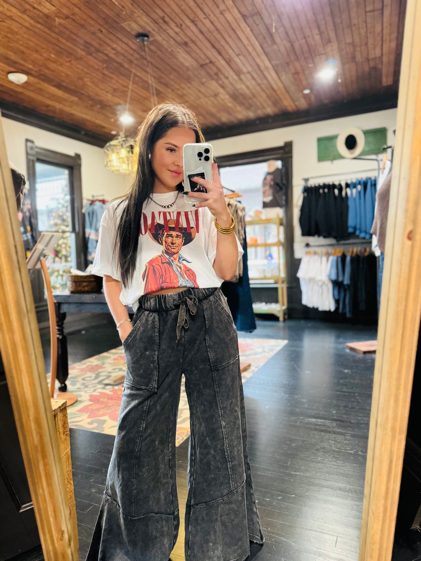 Ash Black Flair Hem Pants
