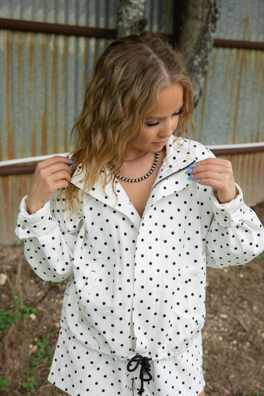 Polka Dot Zip Up