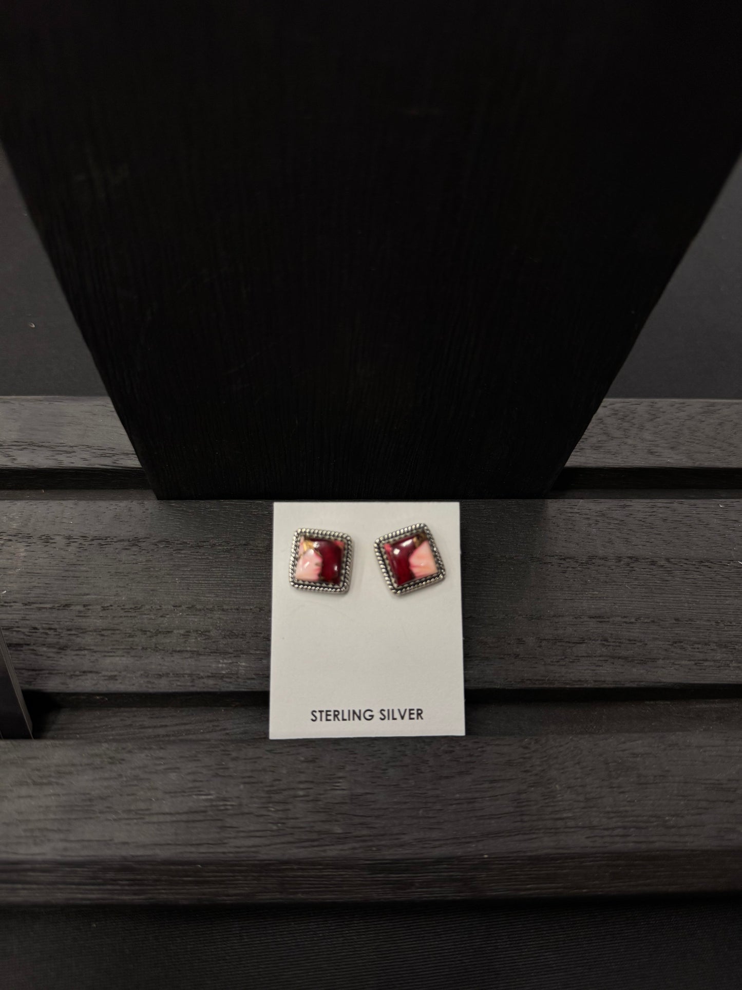 Red Square Earrings