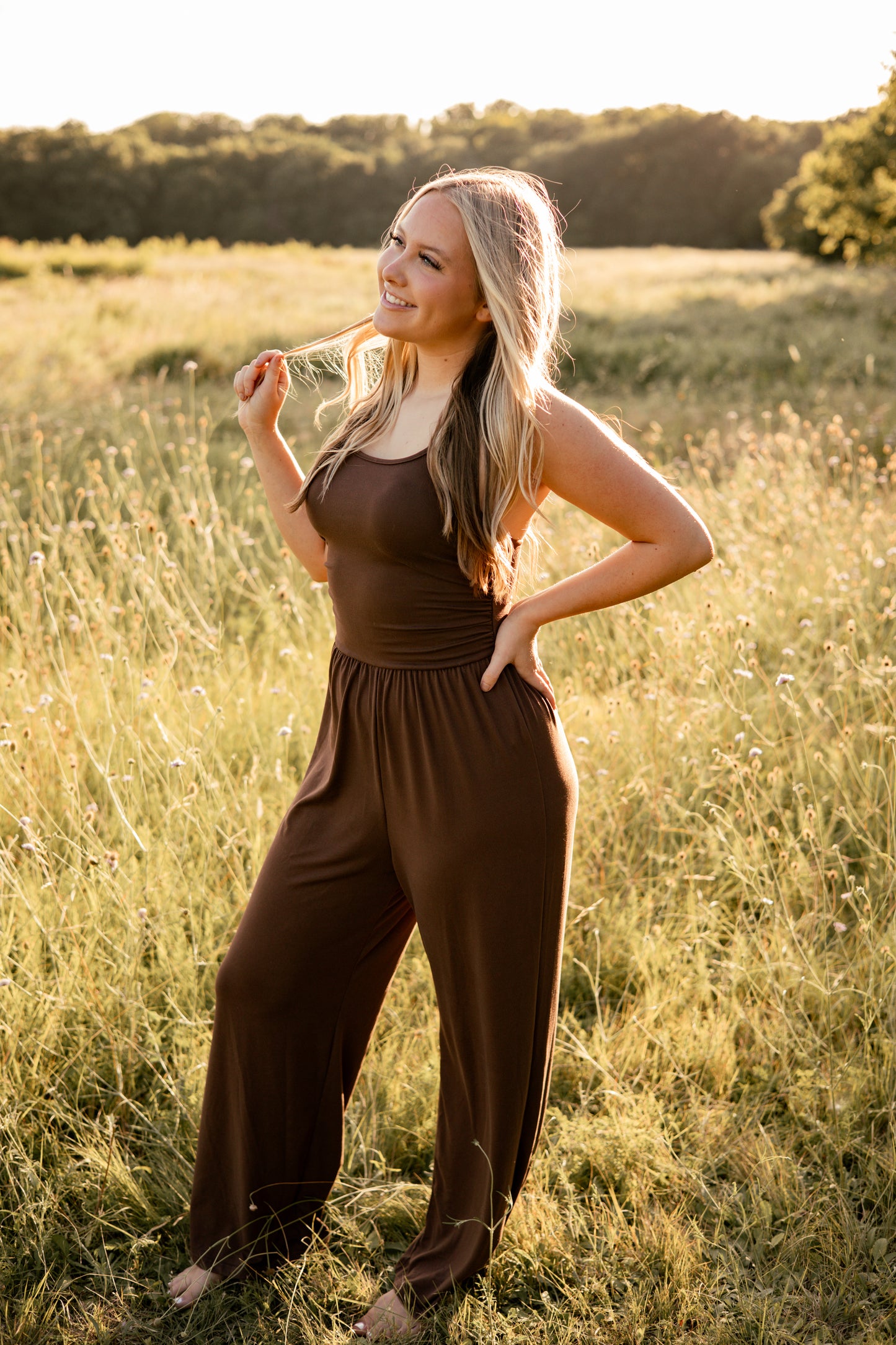 Summer Strapless Wide Leg Jumpsuit
