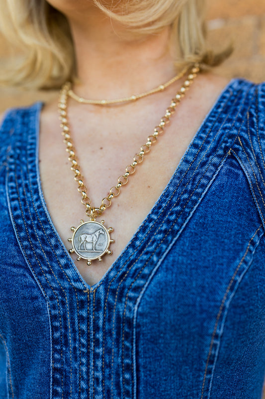 Gold Pony Necklace