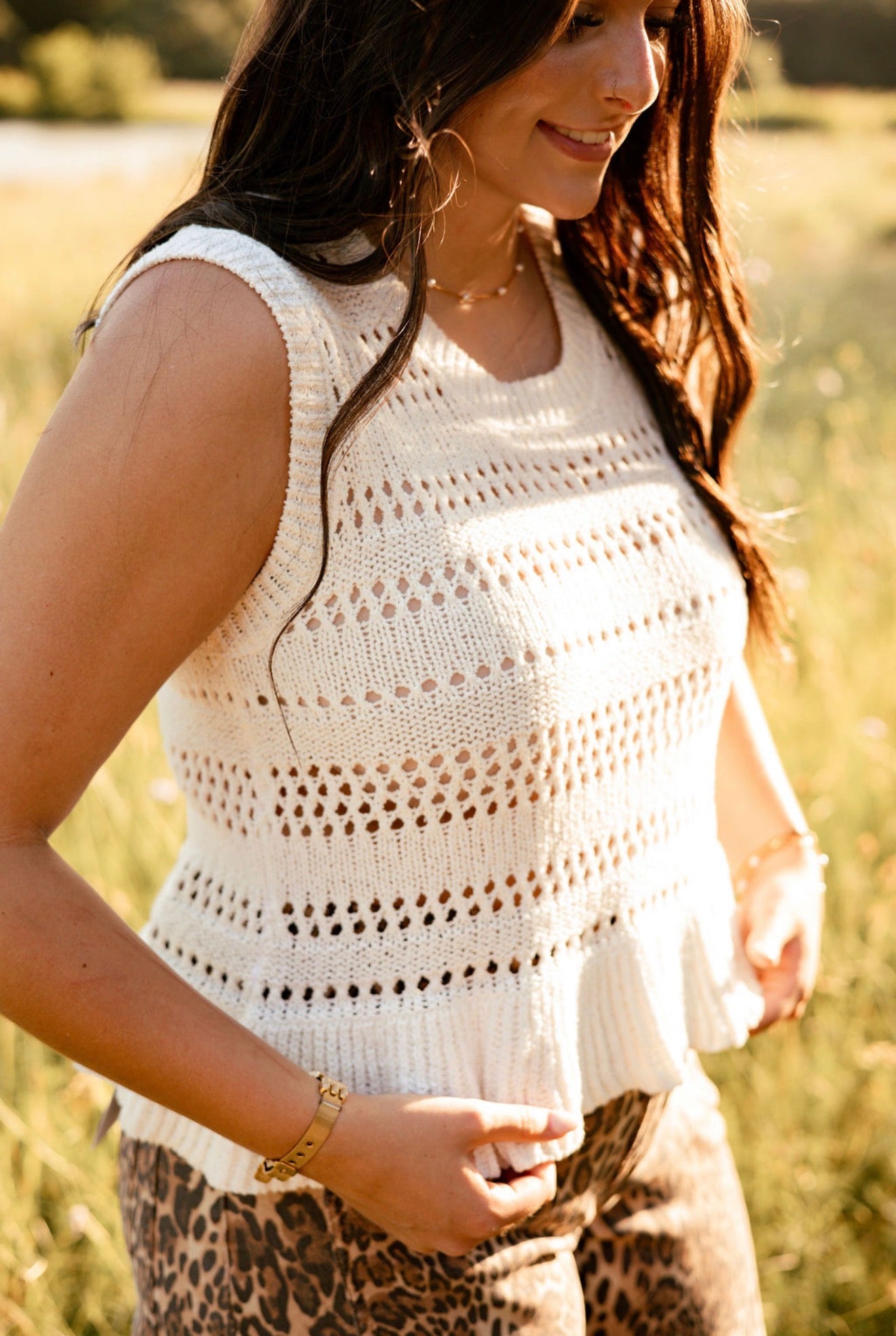 White Knitted Tank