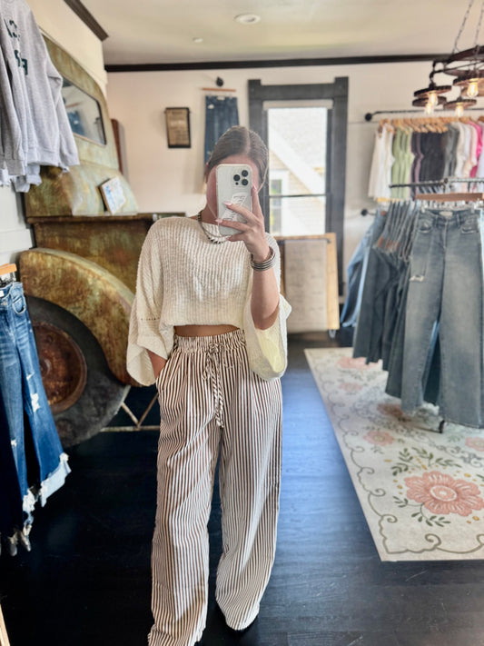 Stripped Straight Leg Pants