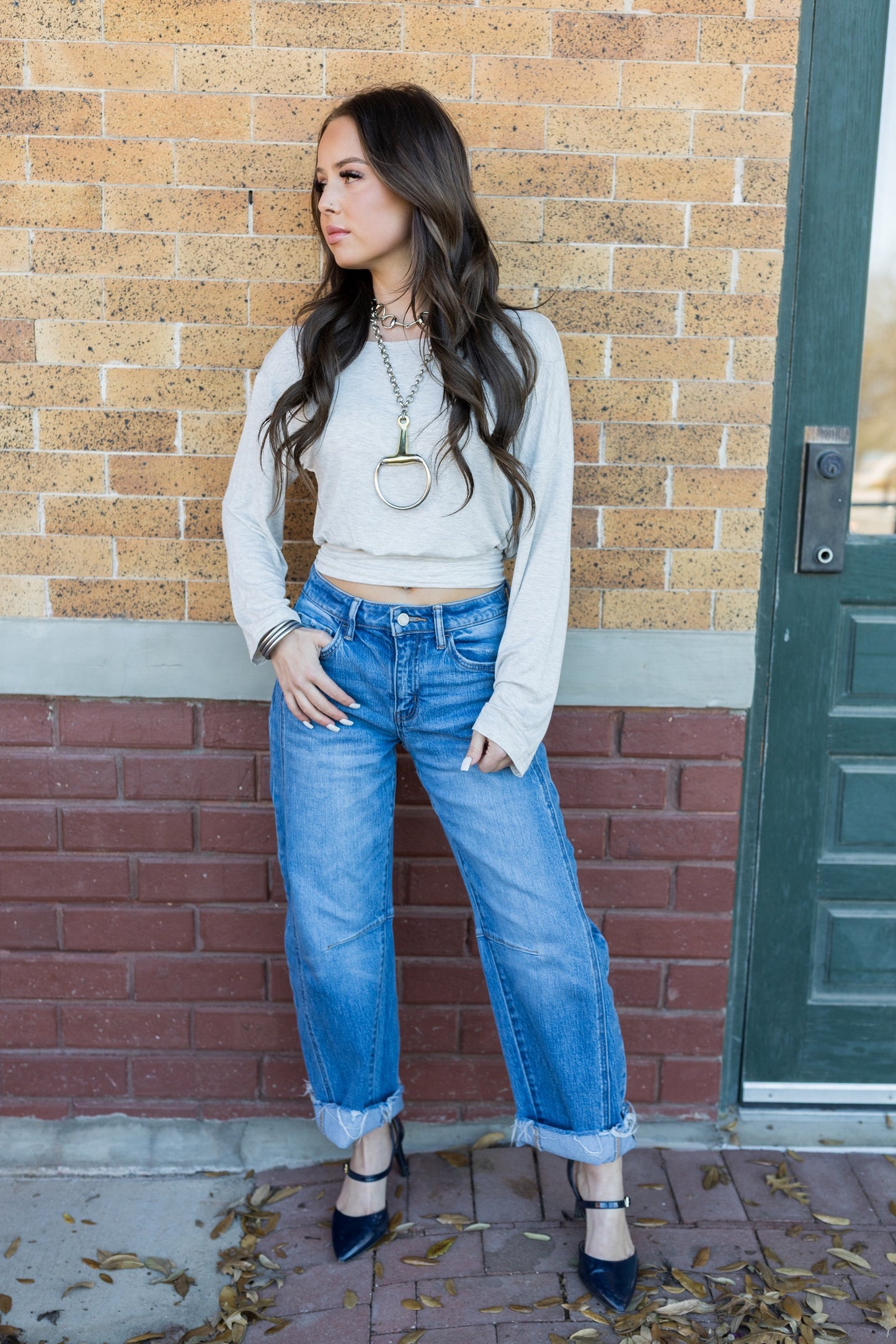 Grey Off The Shoulder Top
