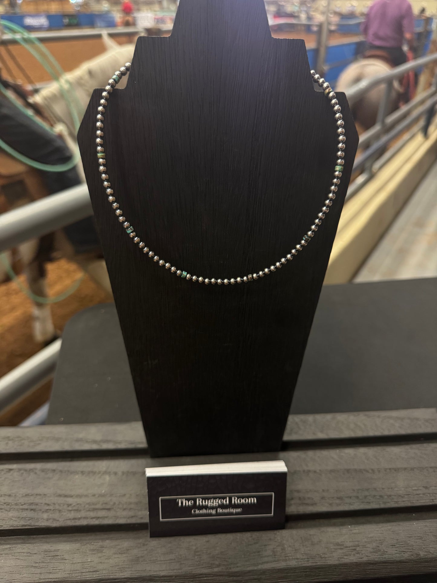 Sterling silver necklace with turquoise 4mm