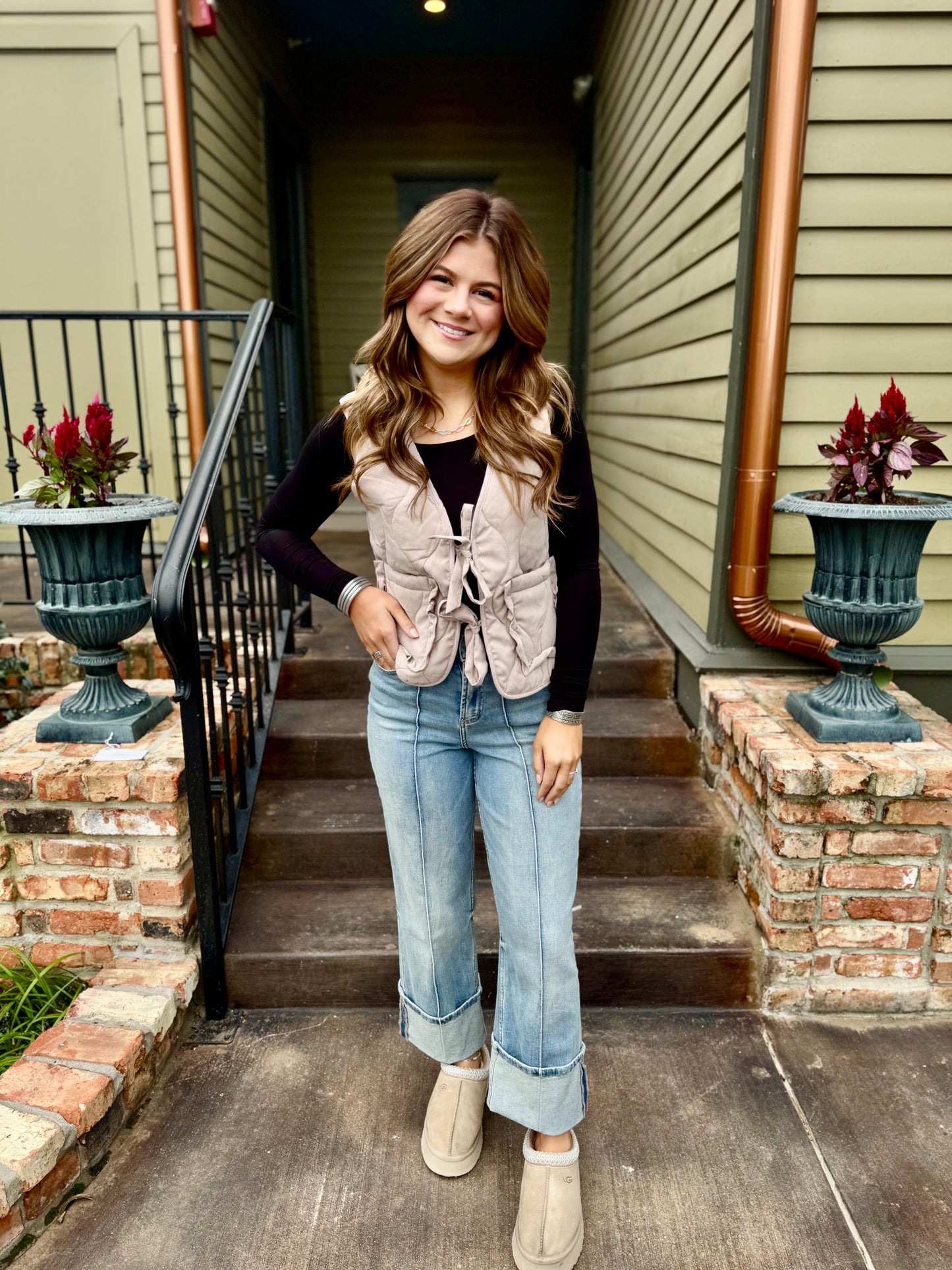 Cropped Black Long Sleeve Top