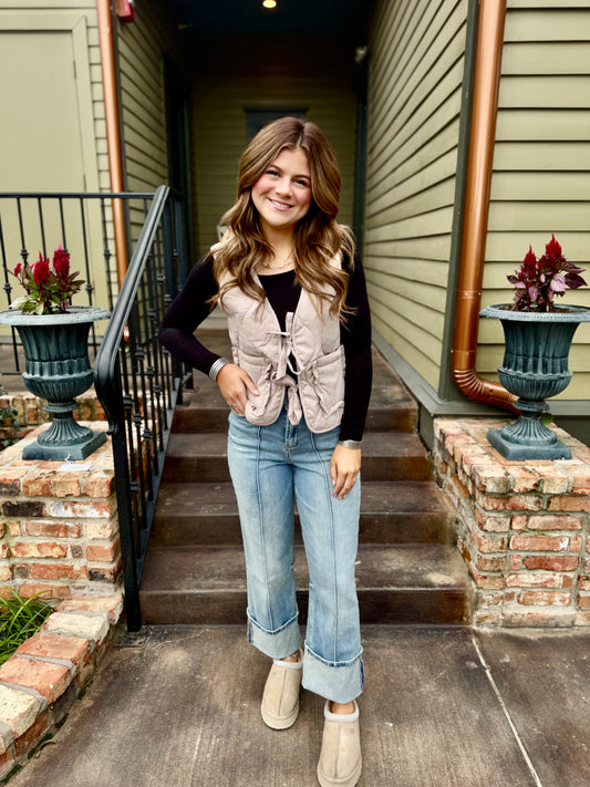 Cropped Black Long Sleeve Top