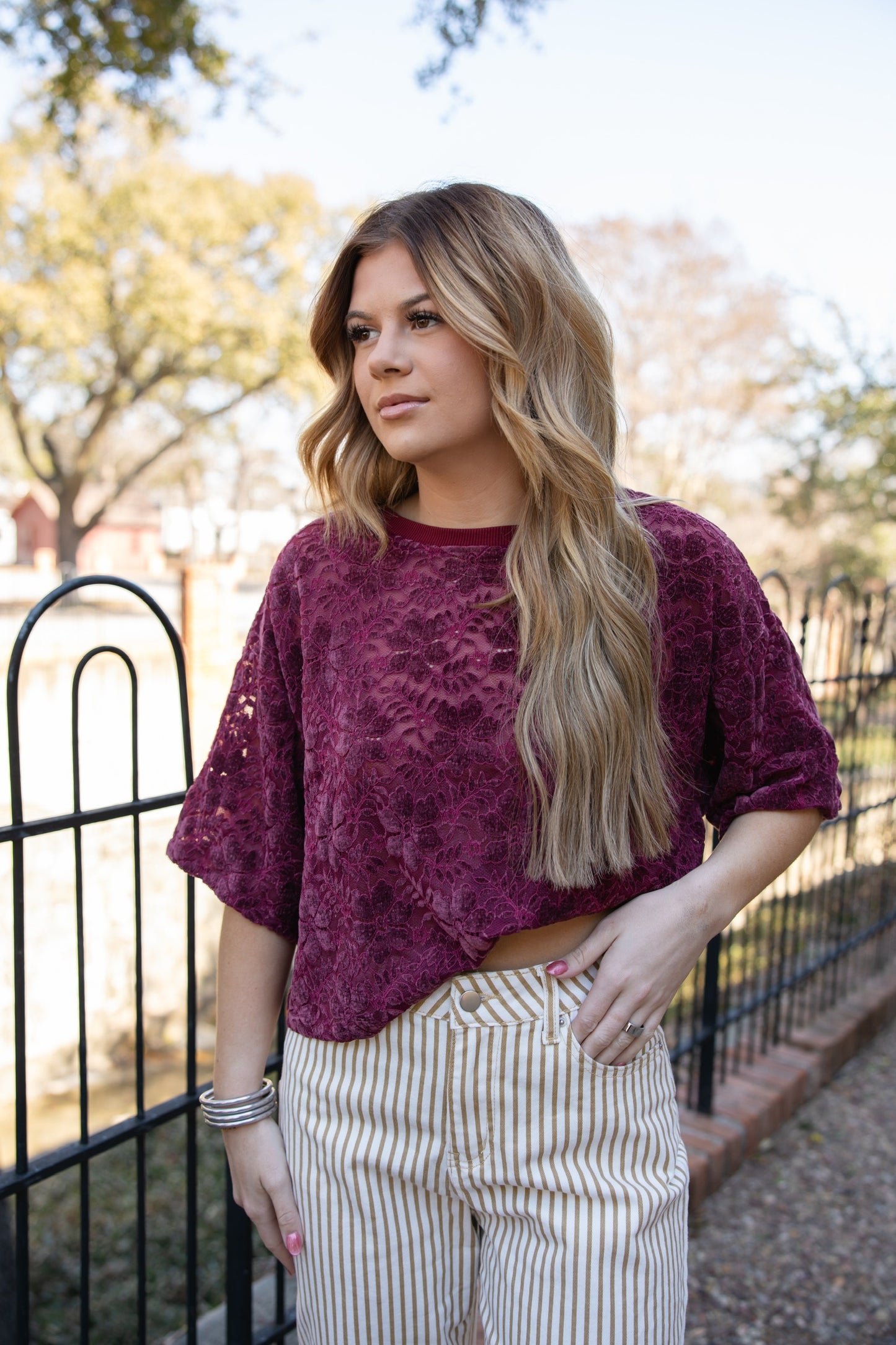 Boxy Floral Lace Top