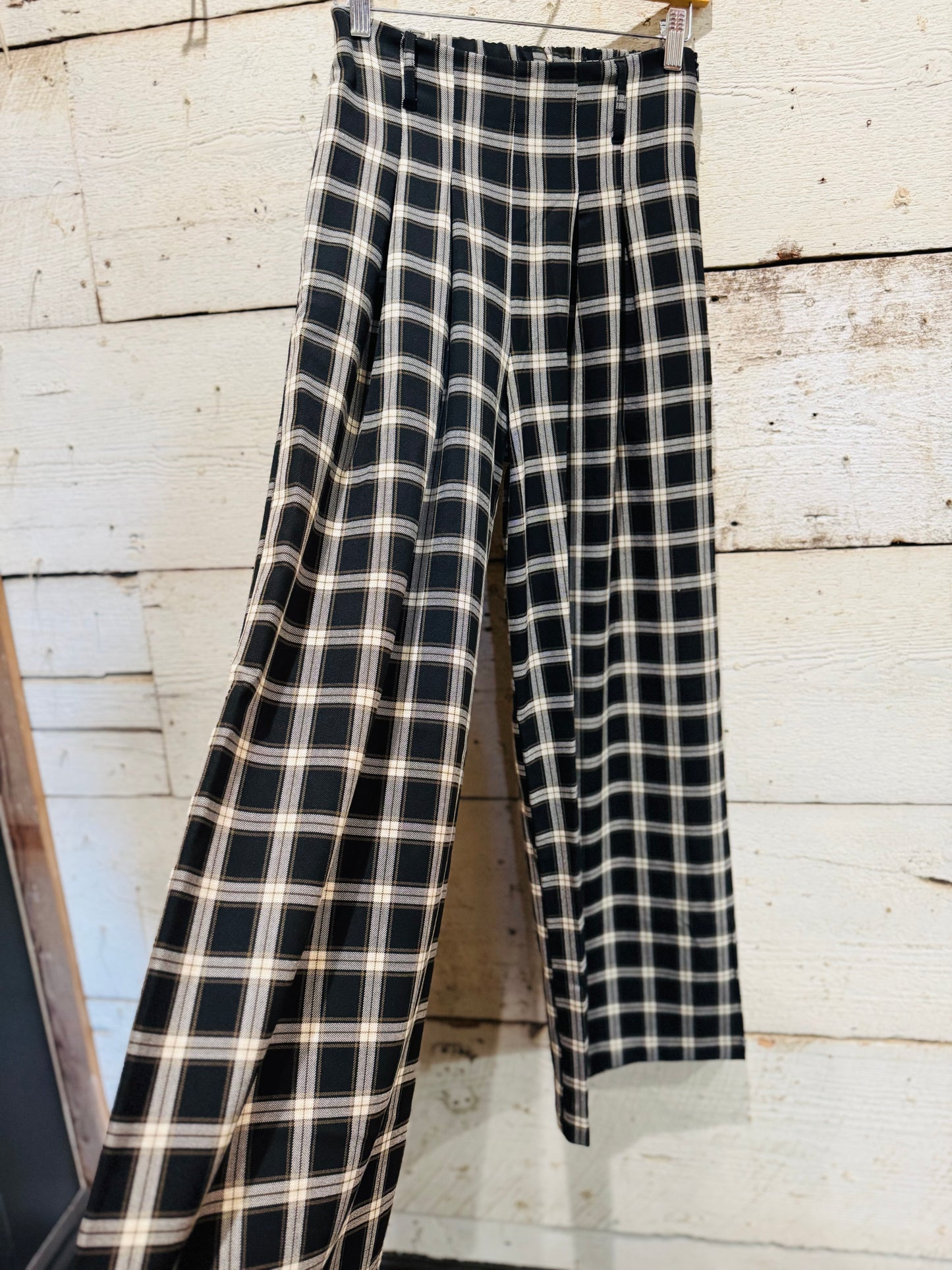 Plaid Wide Leg Pants