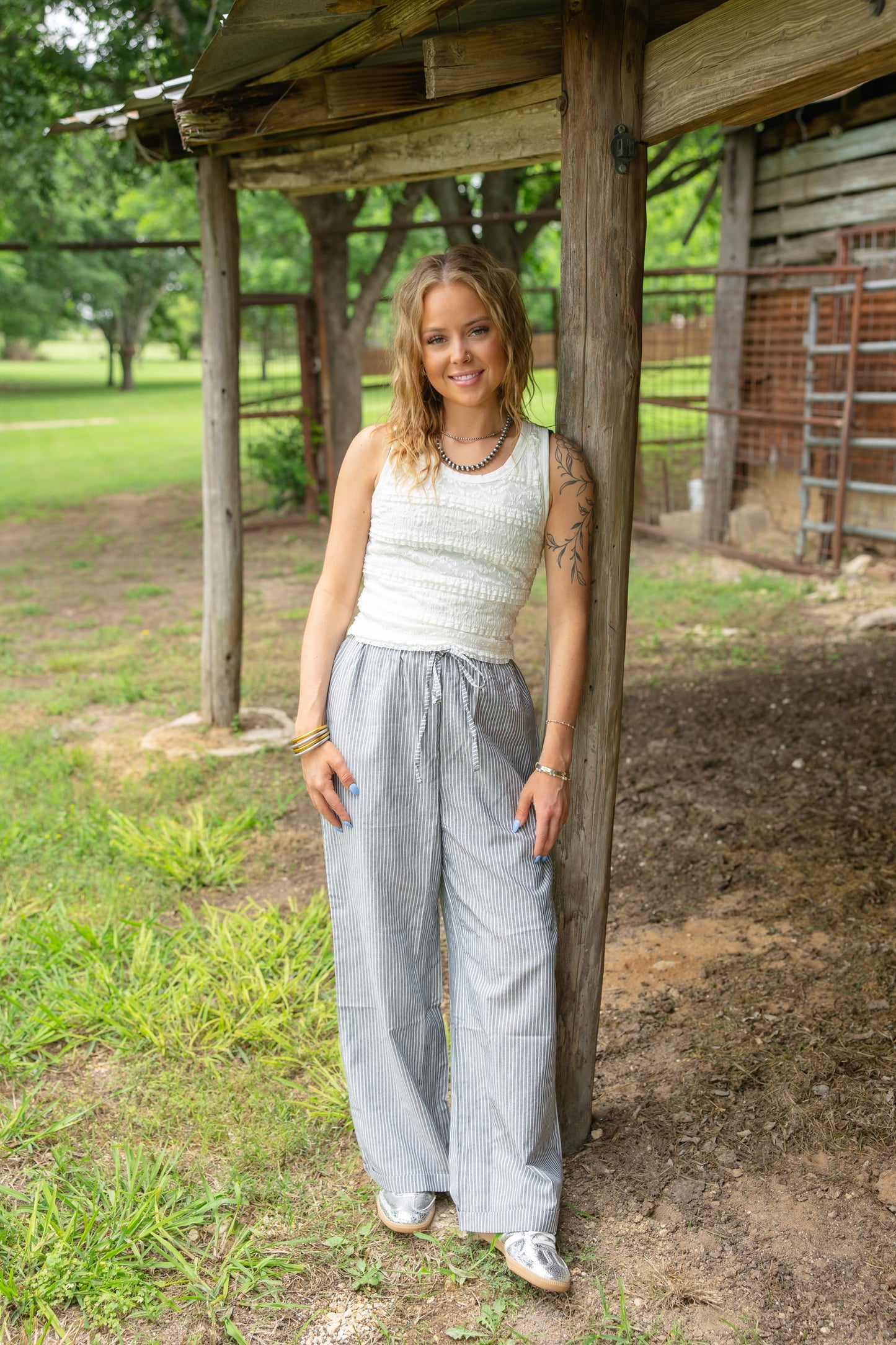 Lace Ruffle Cropped Tank