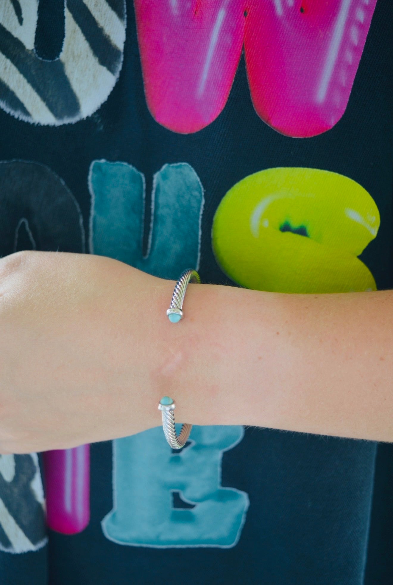 Think Turquoise & Silver Cuff