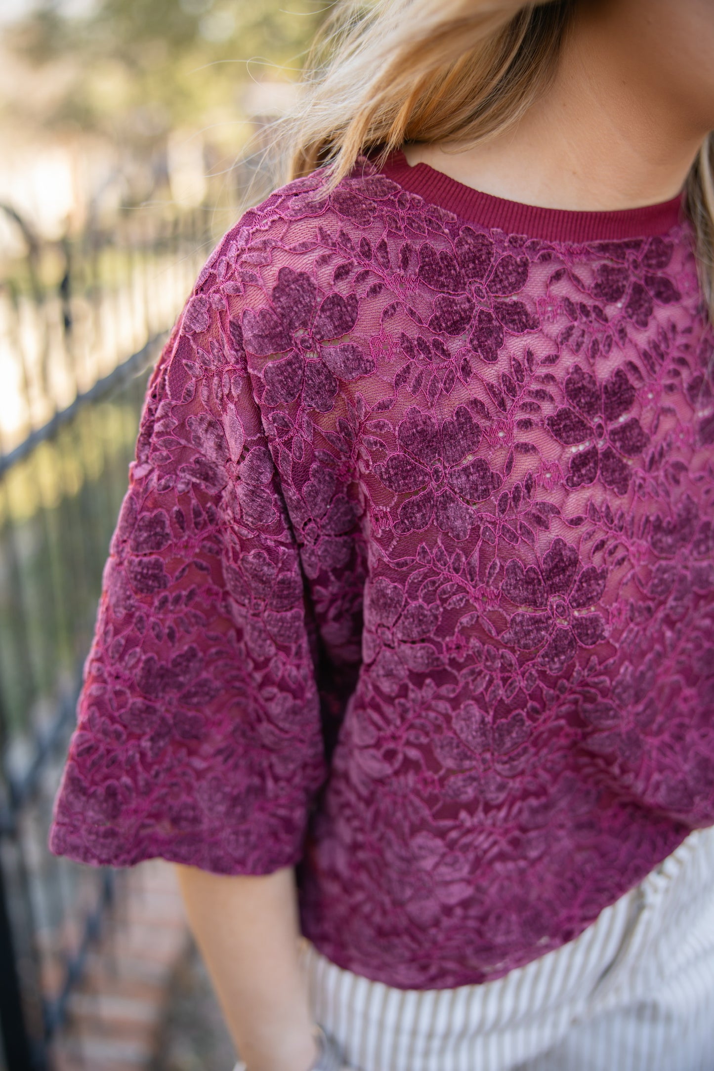 Boxy Floral Lace Top