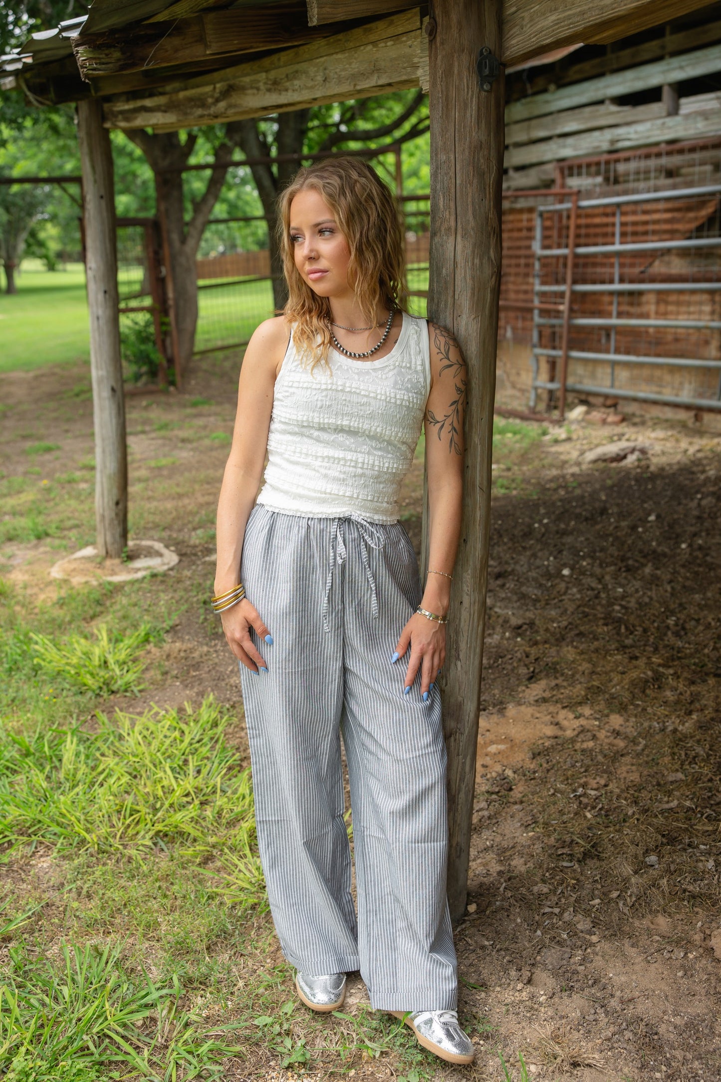 Lace Ruffle Cropped Tank