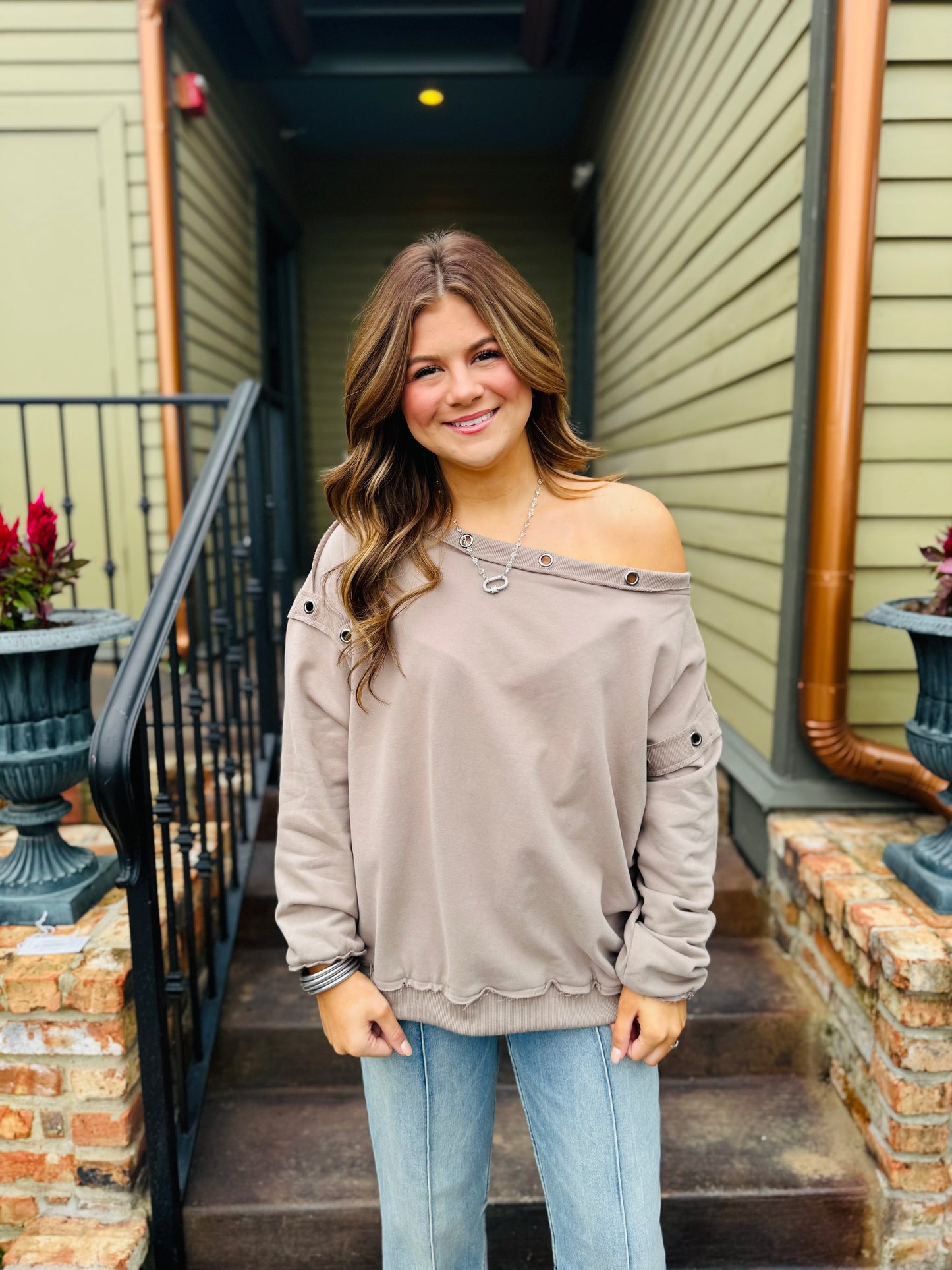 Stone Off The Shoulder Top