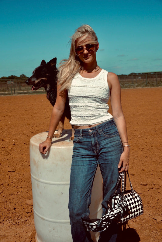 Lace Ruffle Cropped Tank