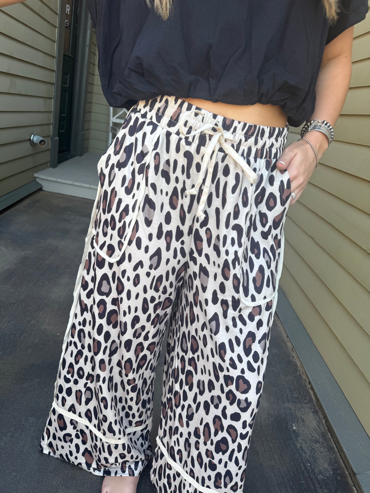 Leopard wide Leg pants