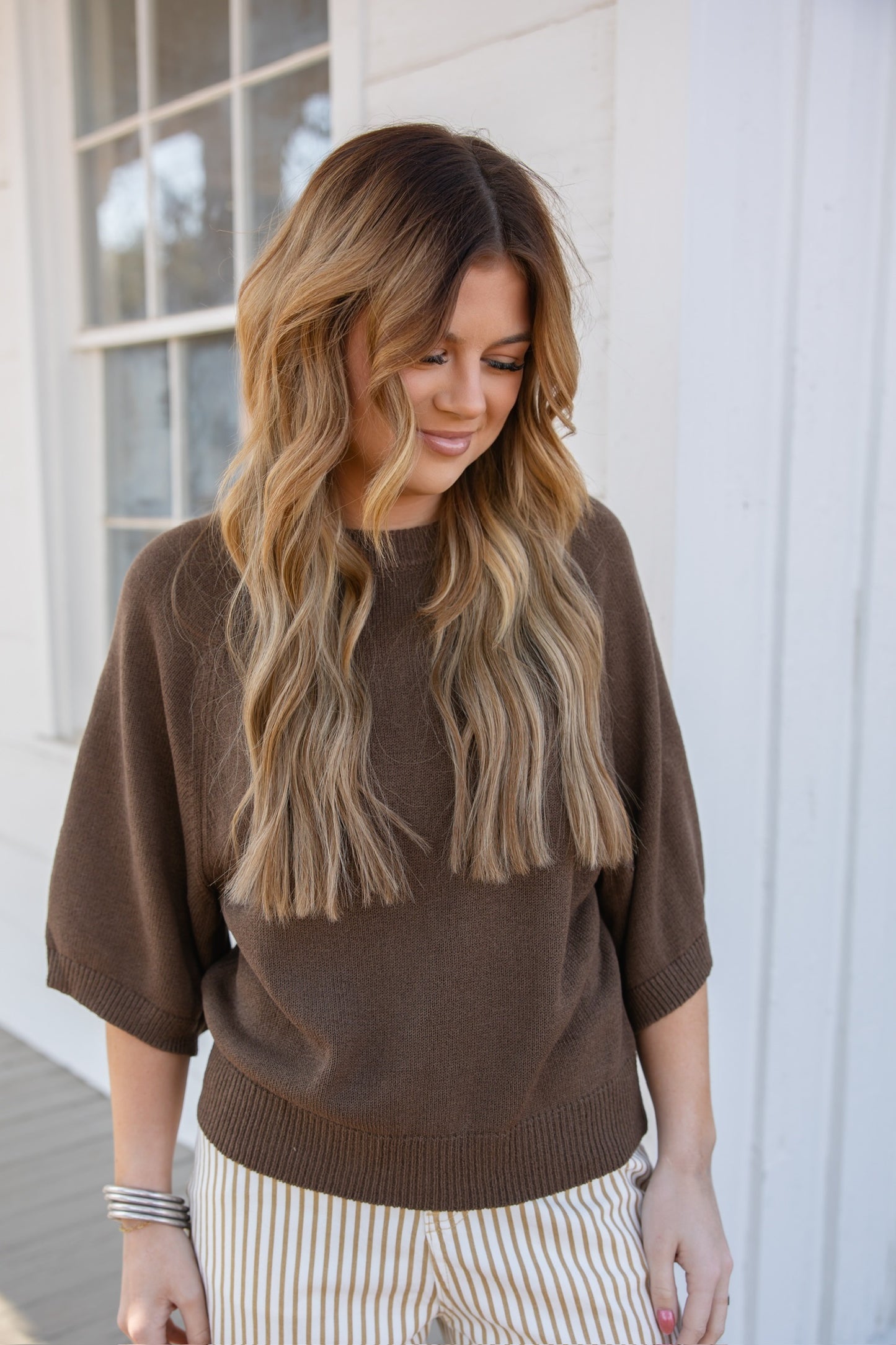 Raglan Short Sleeve Sweater