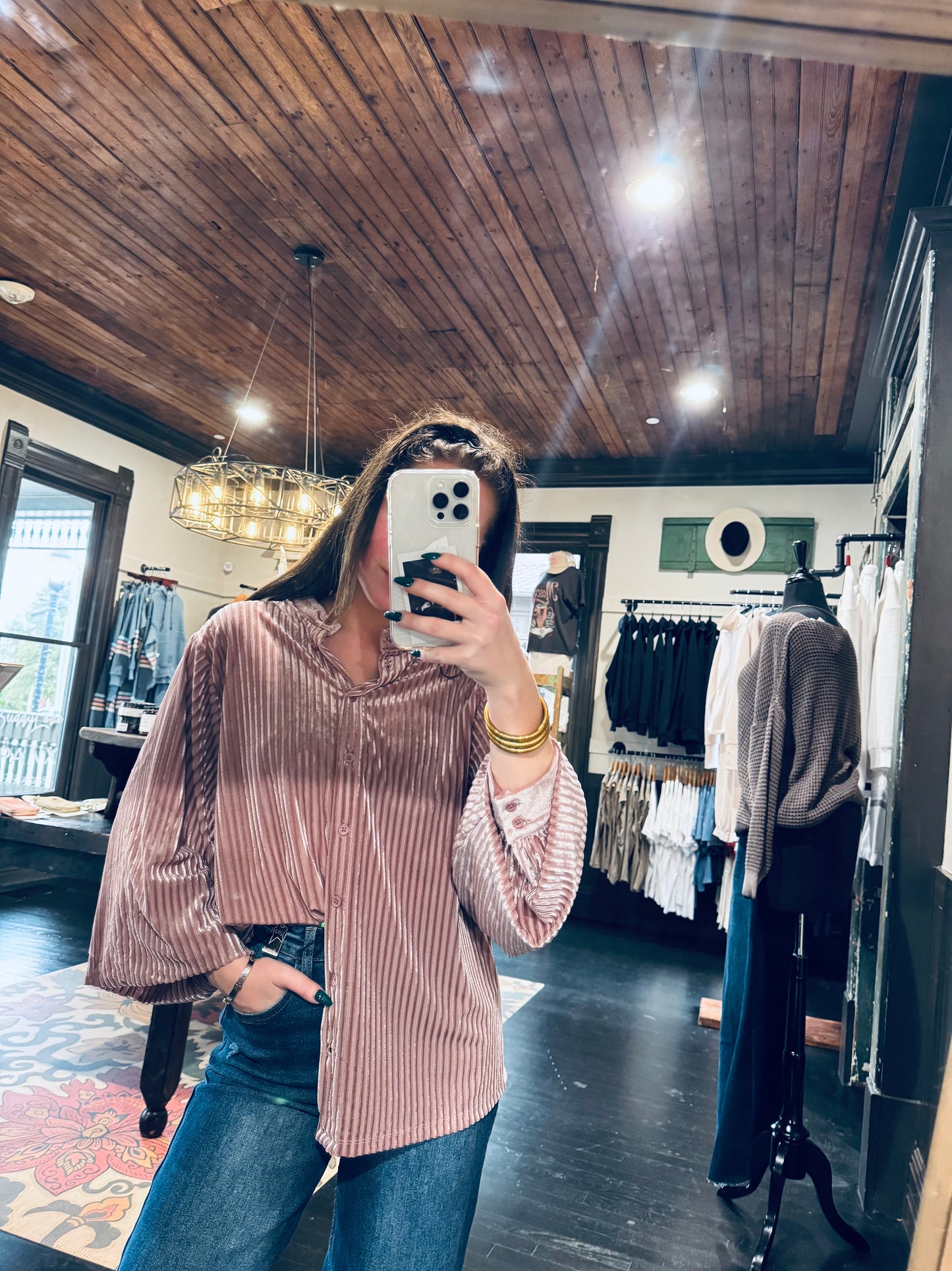 Rose Velvet Blouse