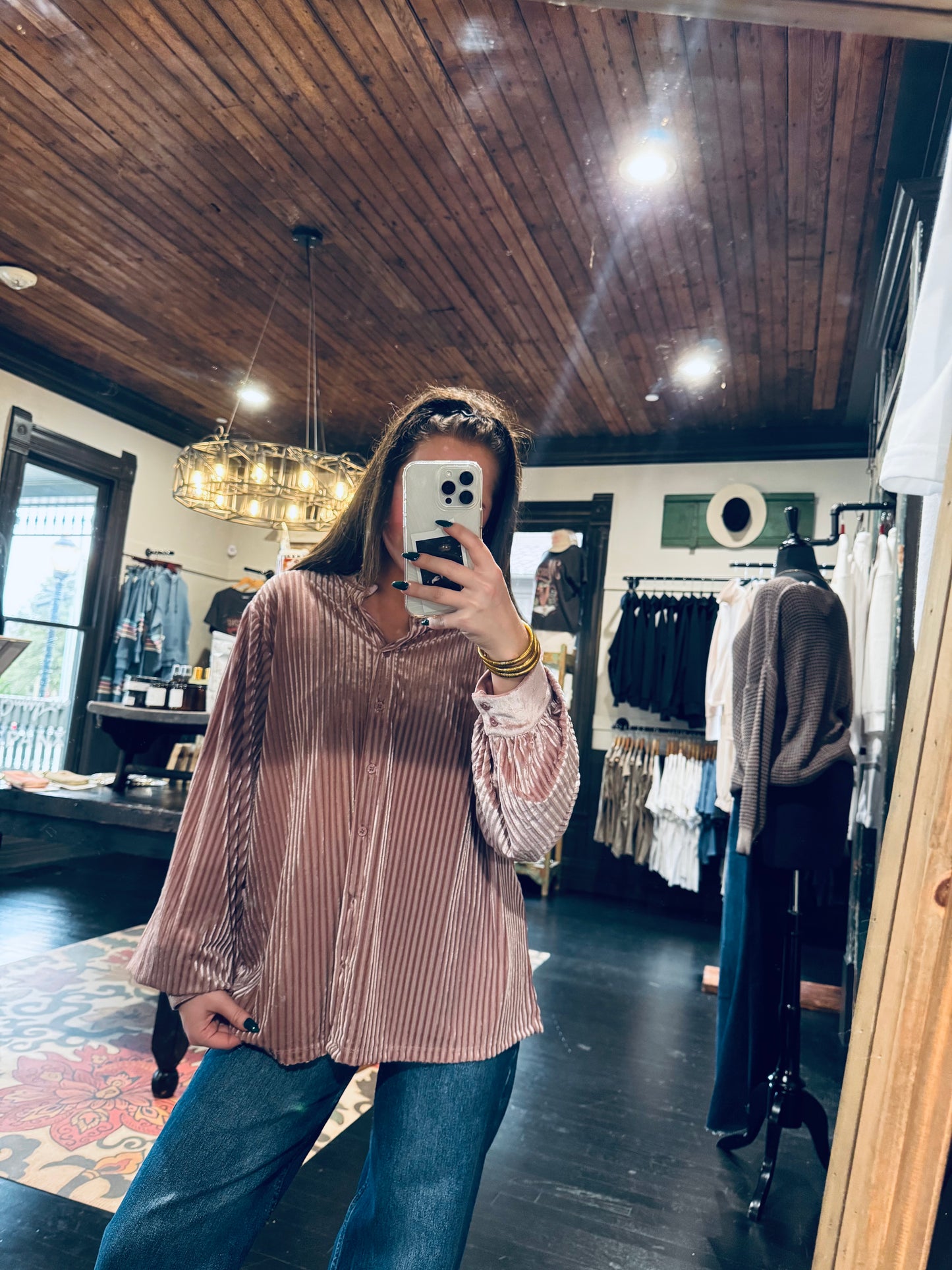 Rose Velvet Blouse