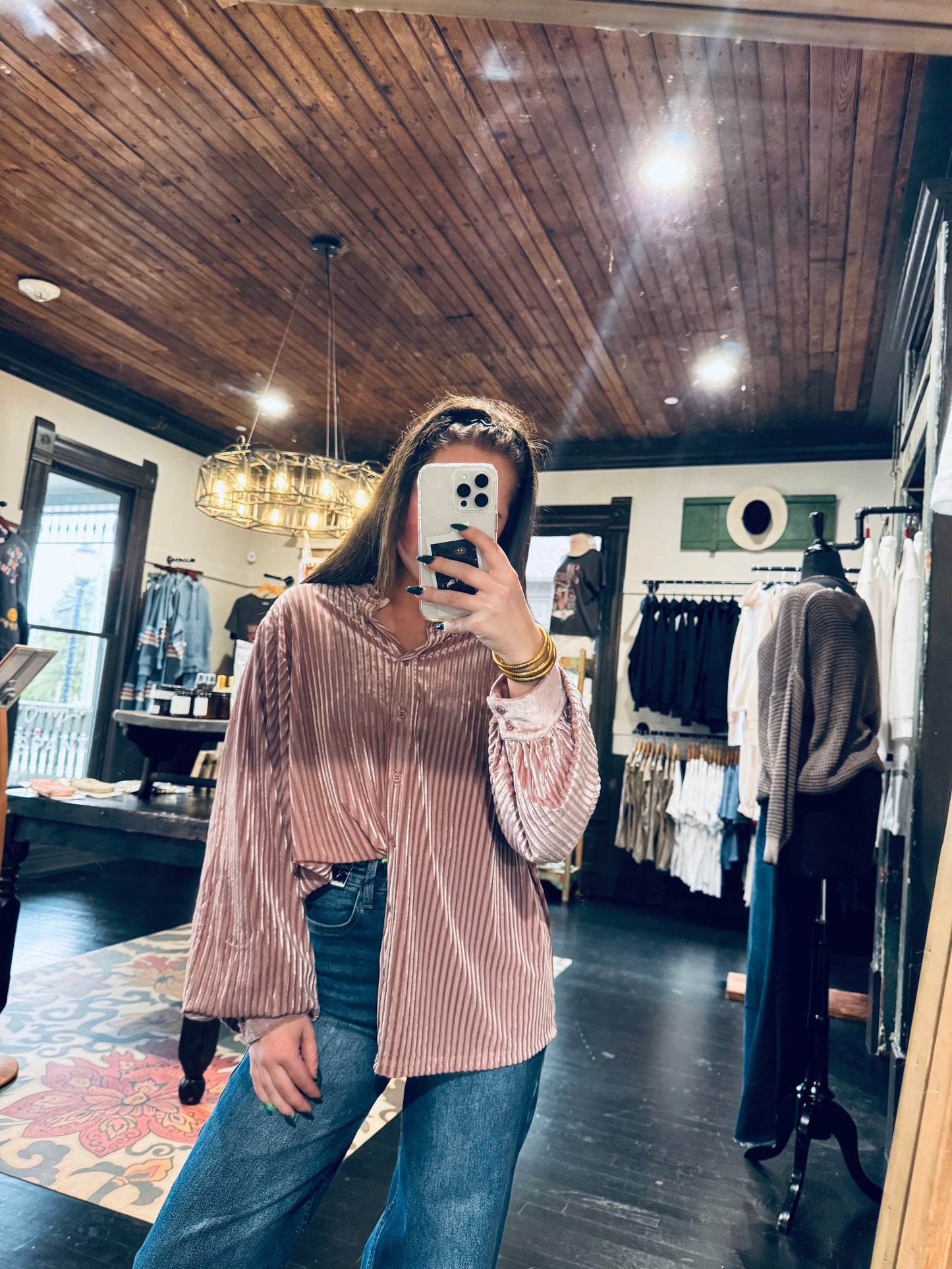 Rose Velvet Blouse