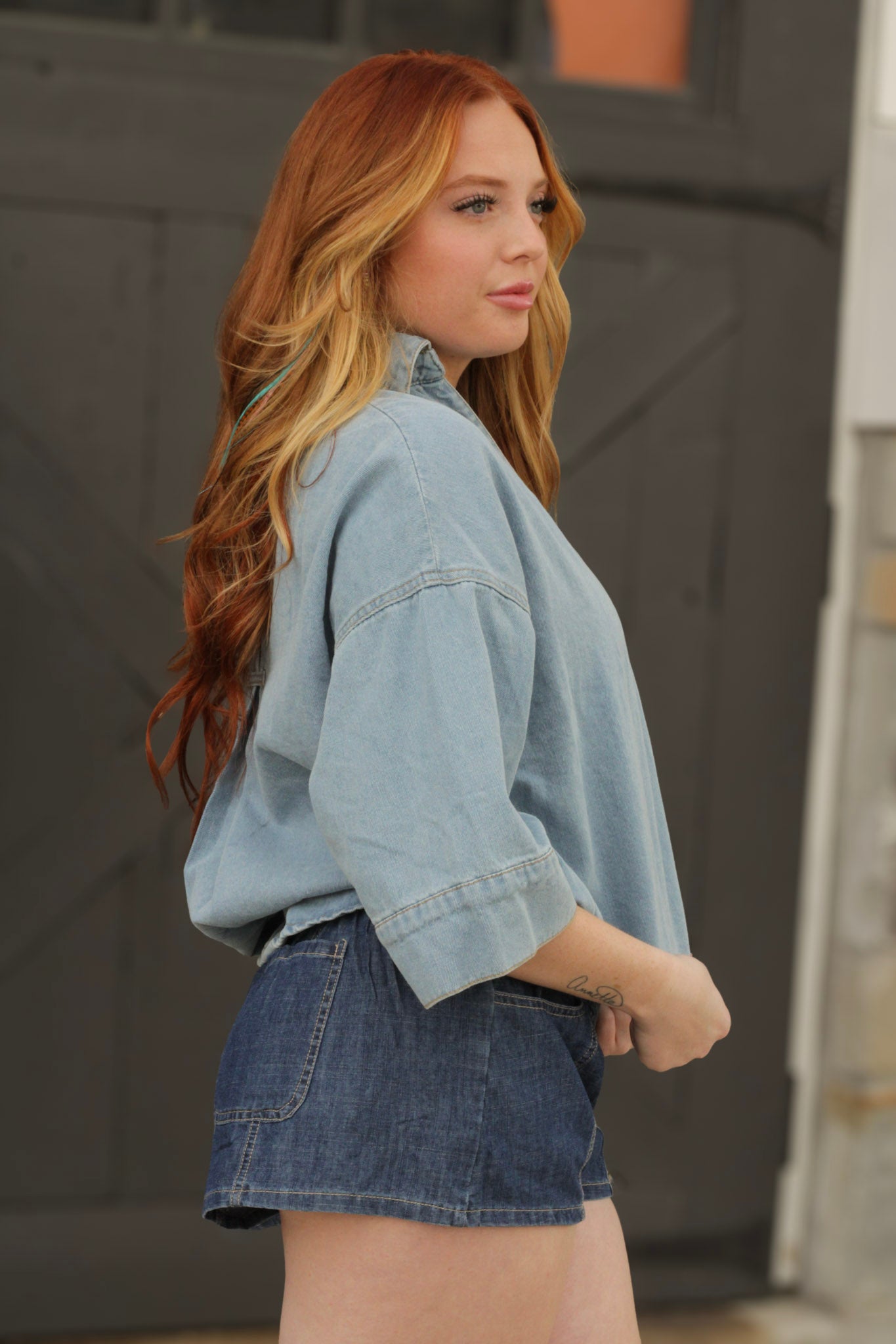 Oversized Denim Top