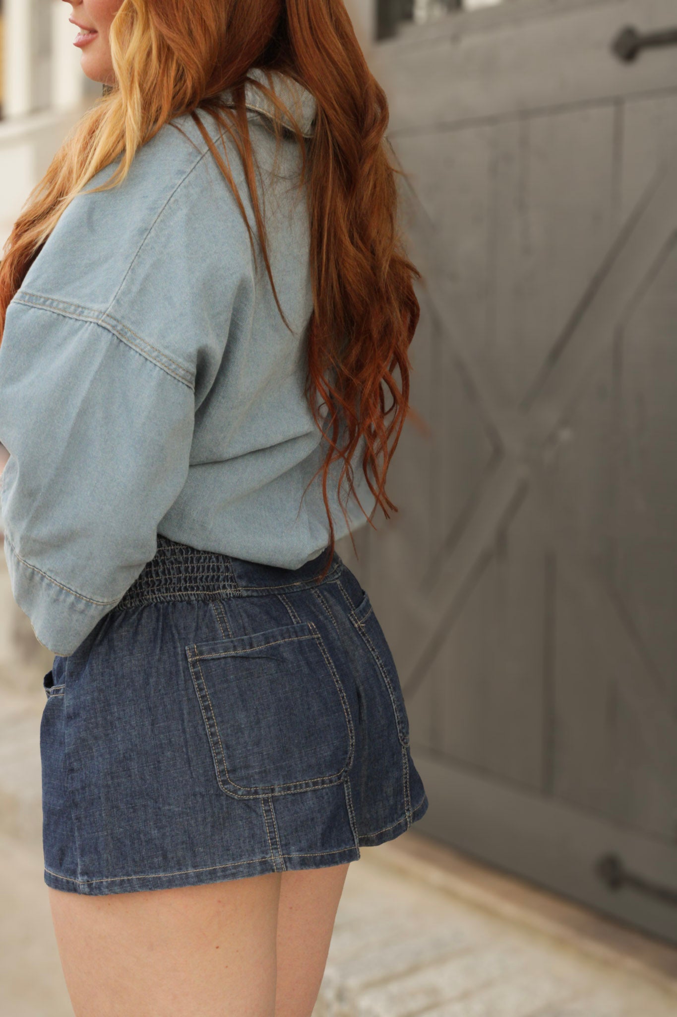 Oversized Denim Top