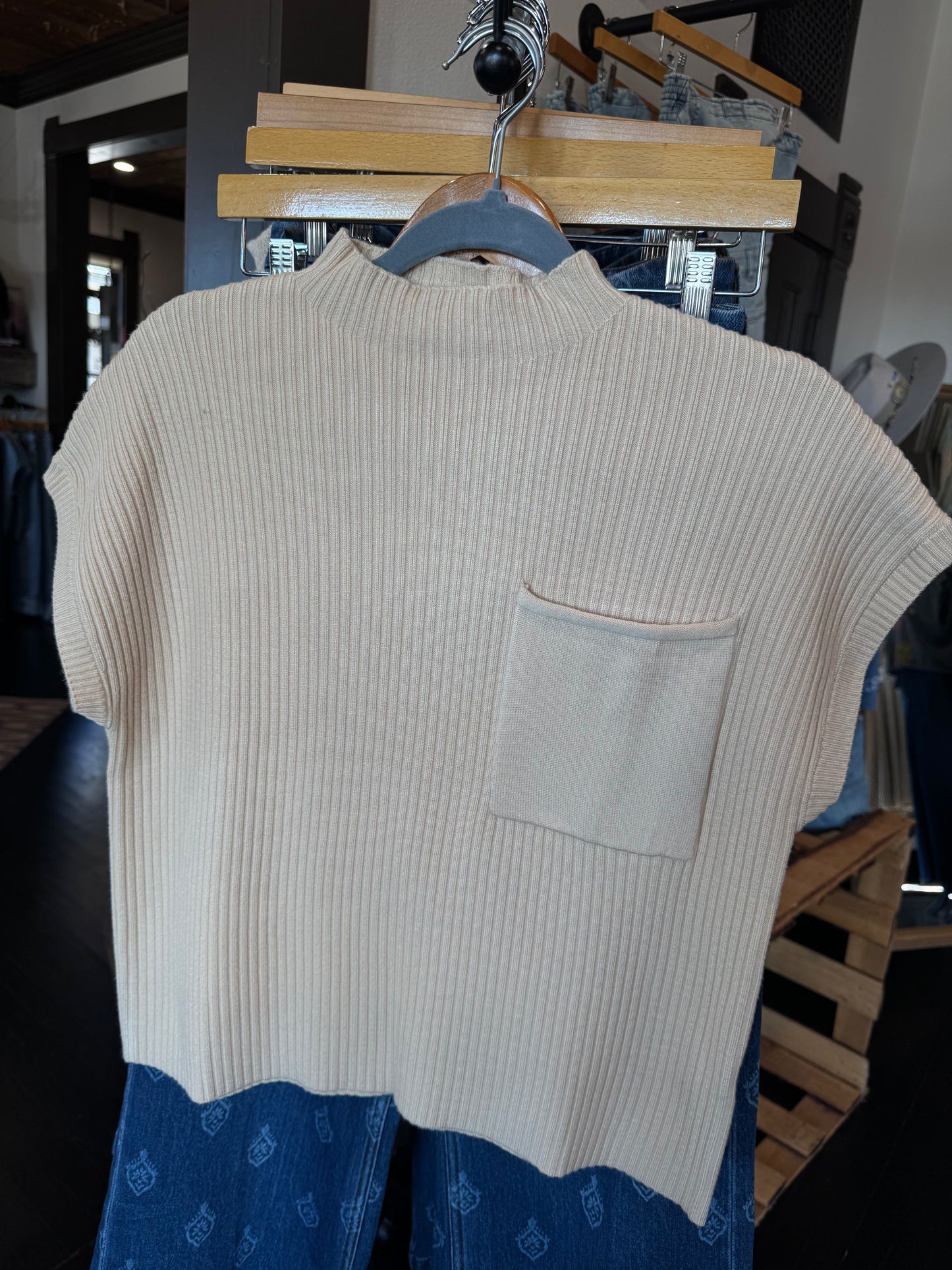 Cream Turtle Neck Sweater