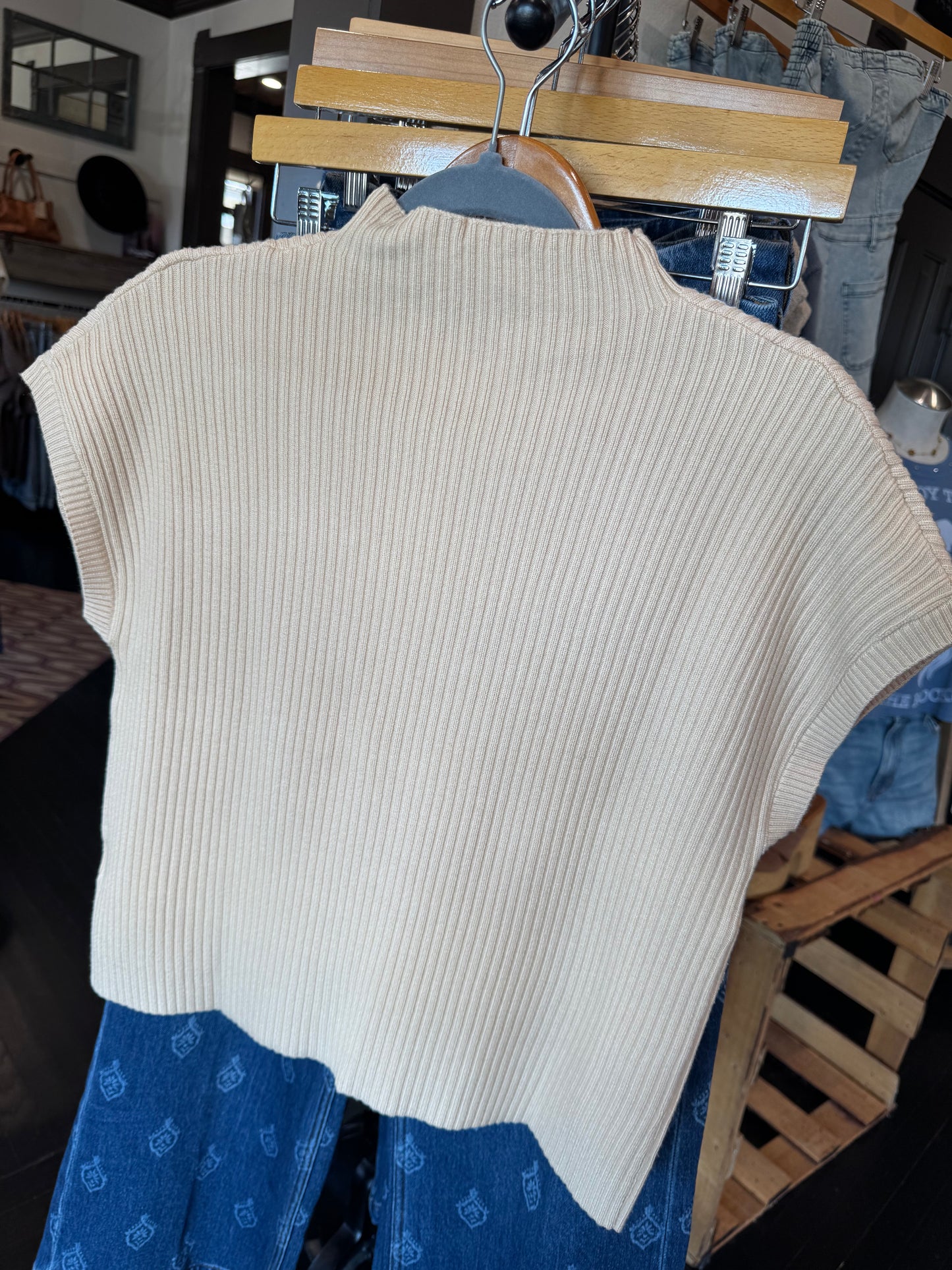 Cream Turtle Neck Sweater